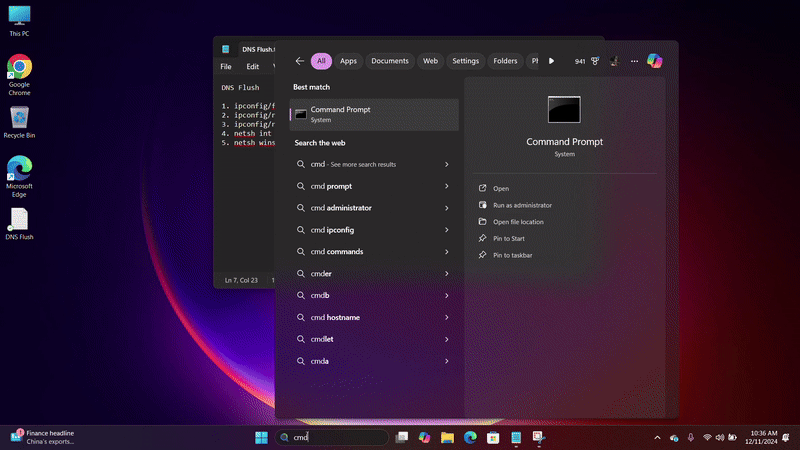 err_connection_refused error, Flush dns in windows