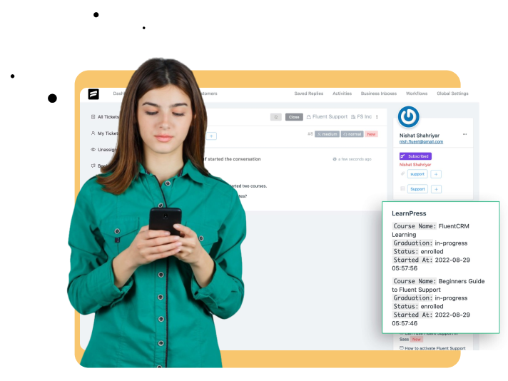Learners Info - LearnPress - Fluent Support Integration 
