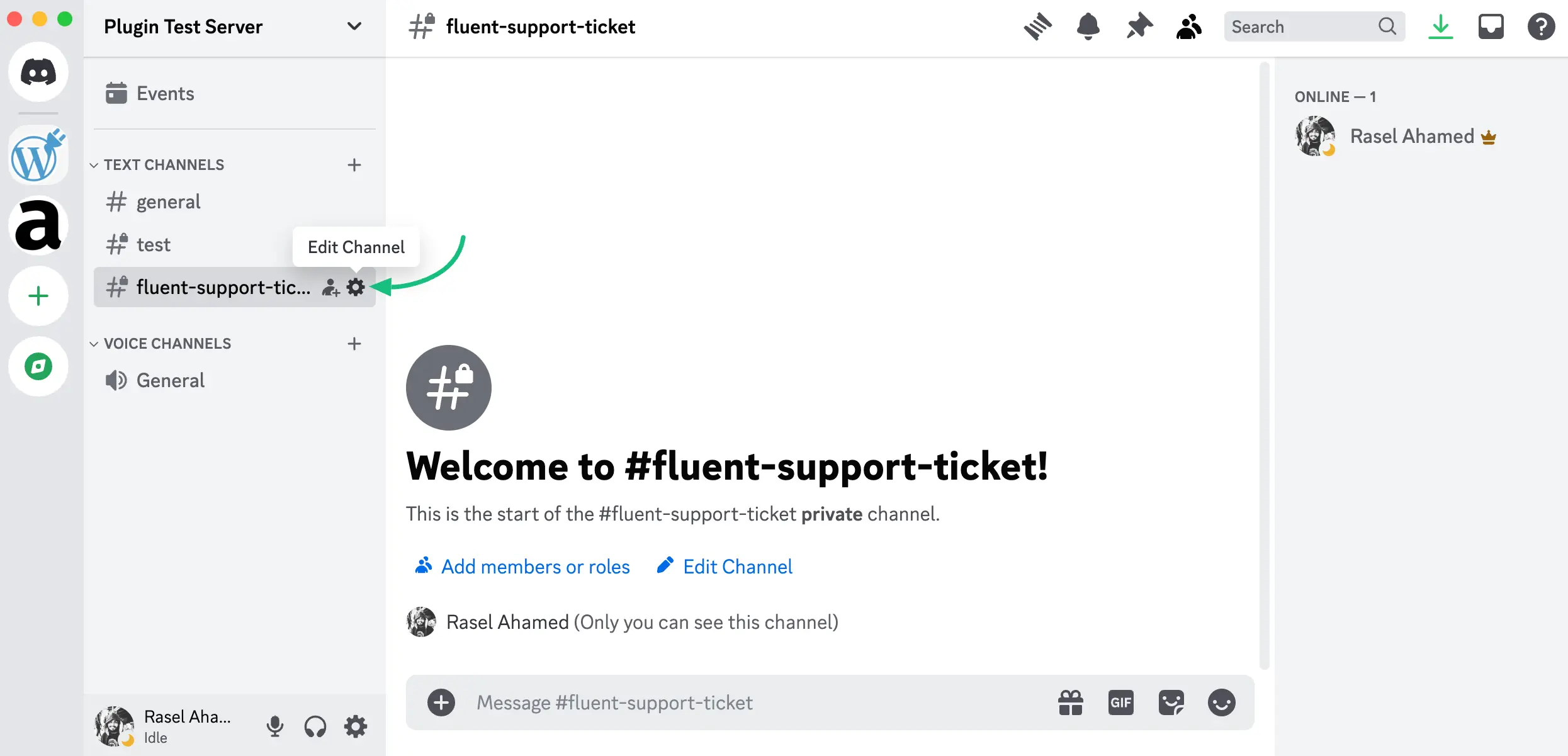 Discord Channel settings