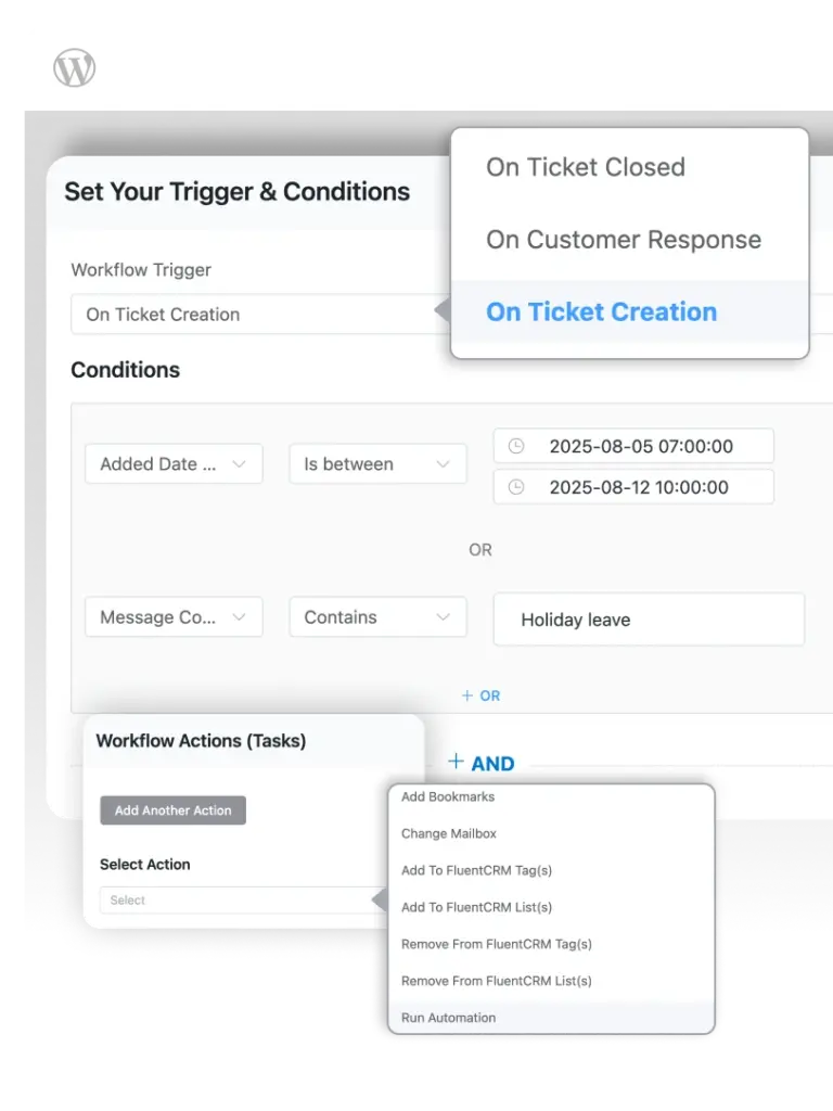 Workflow automation of Fluent Support (Home 25)